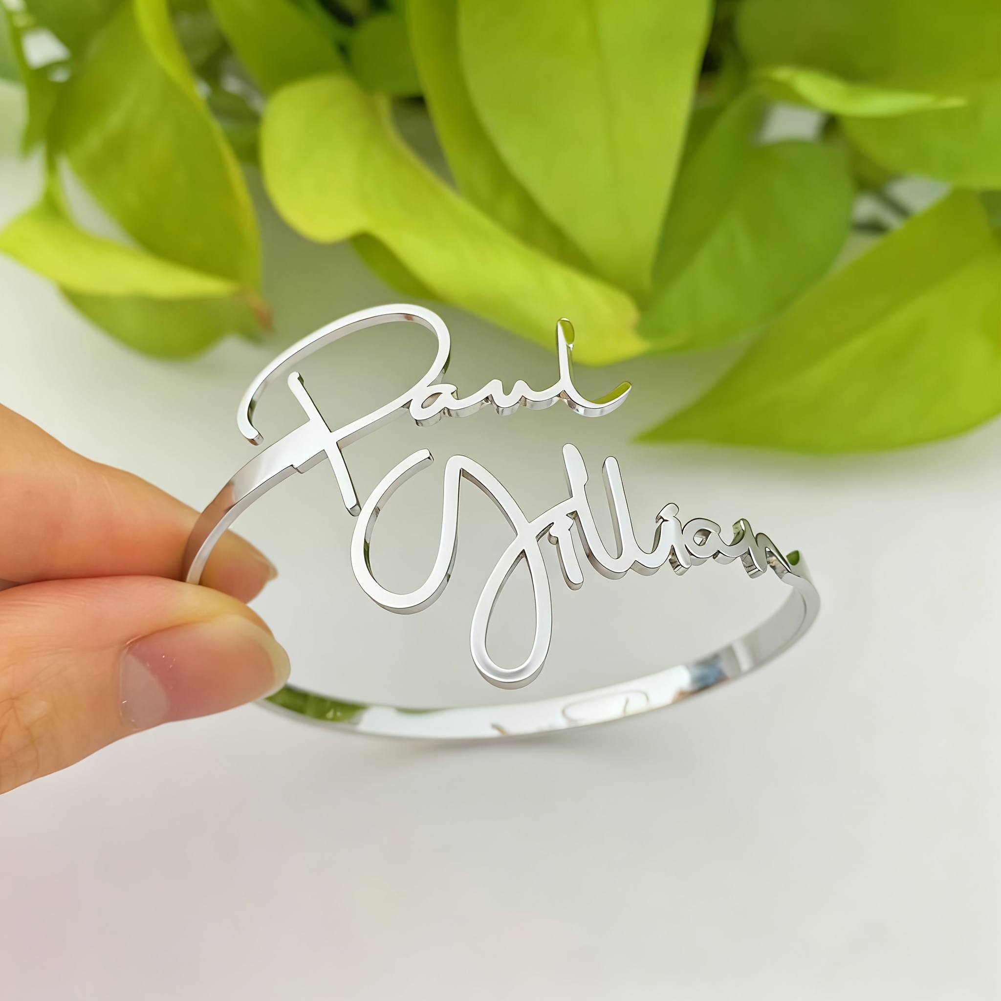 TEMU [customization] Custom Name Personalized Nameplate Bracelet: Exquisite Bracelet With 2 Names, Custom Jewelry Gift, Fashionable And Premium Name