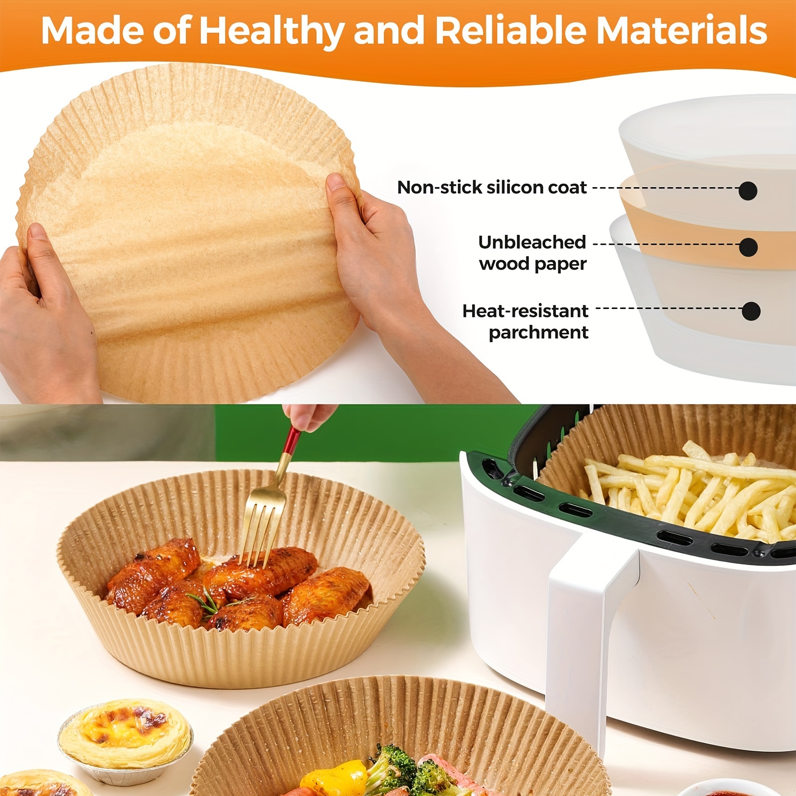 Oil-absorbing Air Fryer Paper Pad - Rotisserie, Baking, And Silicone Oil  Tin Paper For Healthy Cooking - Temu Japan