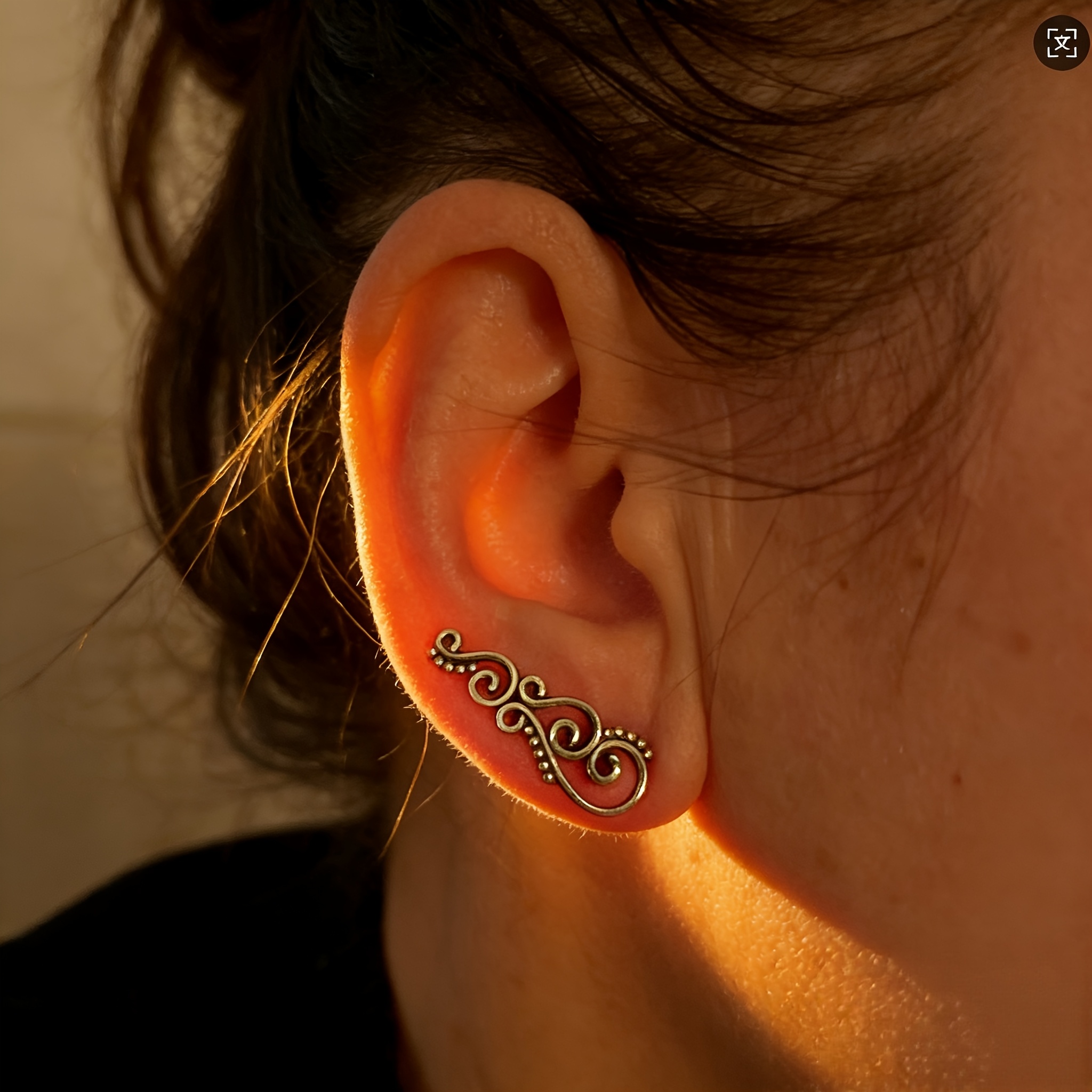 Retro Scroll Pattern Earrings, Unique Gift