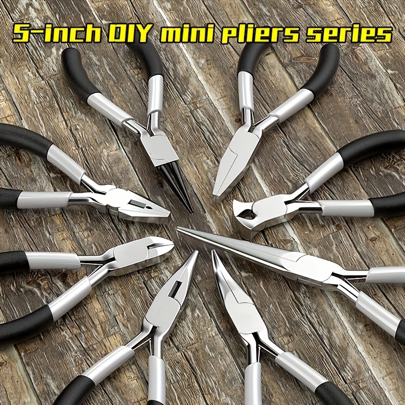 

5-inch Multifunctional Pliers Set - Needle-nosed, Oblique & Mini Hand Tools For Diy Projects, Carbon Steel Pliers Tool Small Pliers