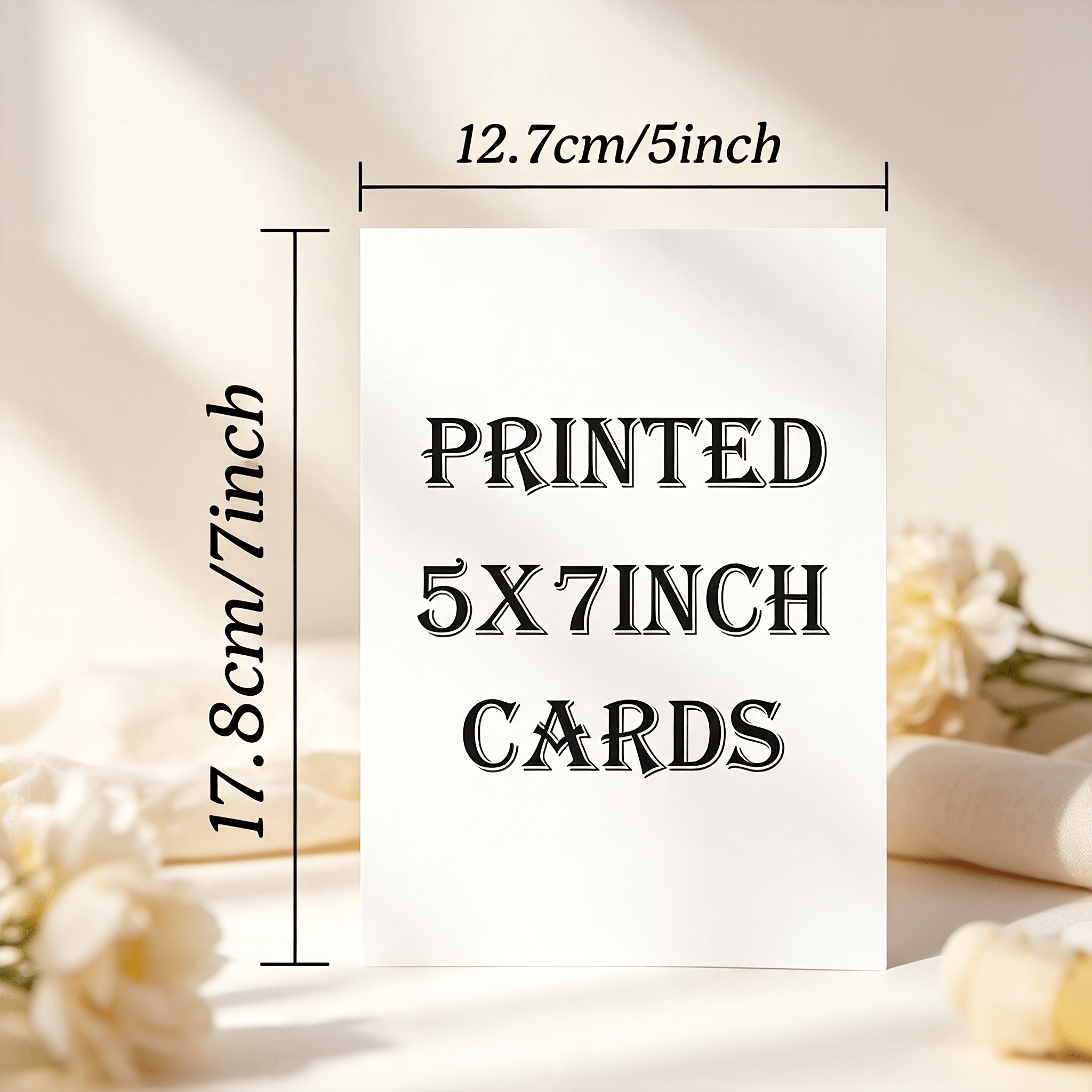 TEMU Custom 5x7 Inch Printed Cards, Personalized Logo And Text Design Paper Cards, Customizable Wedding Invitations, Greeting Cards, Suitable For