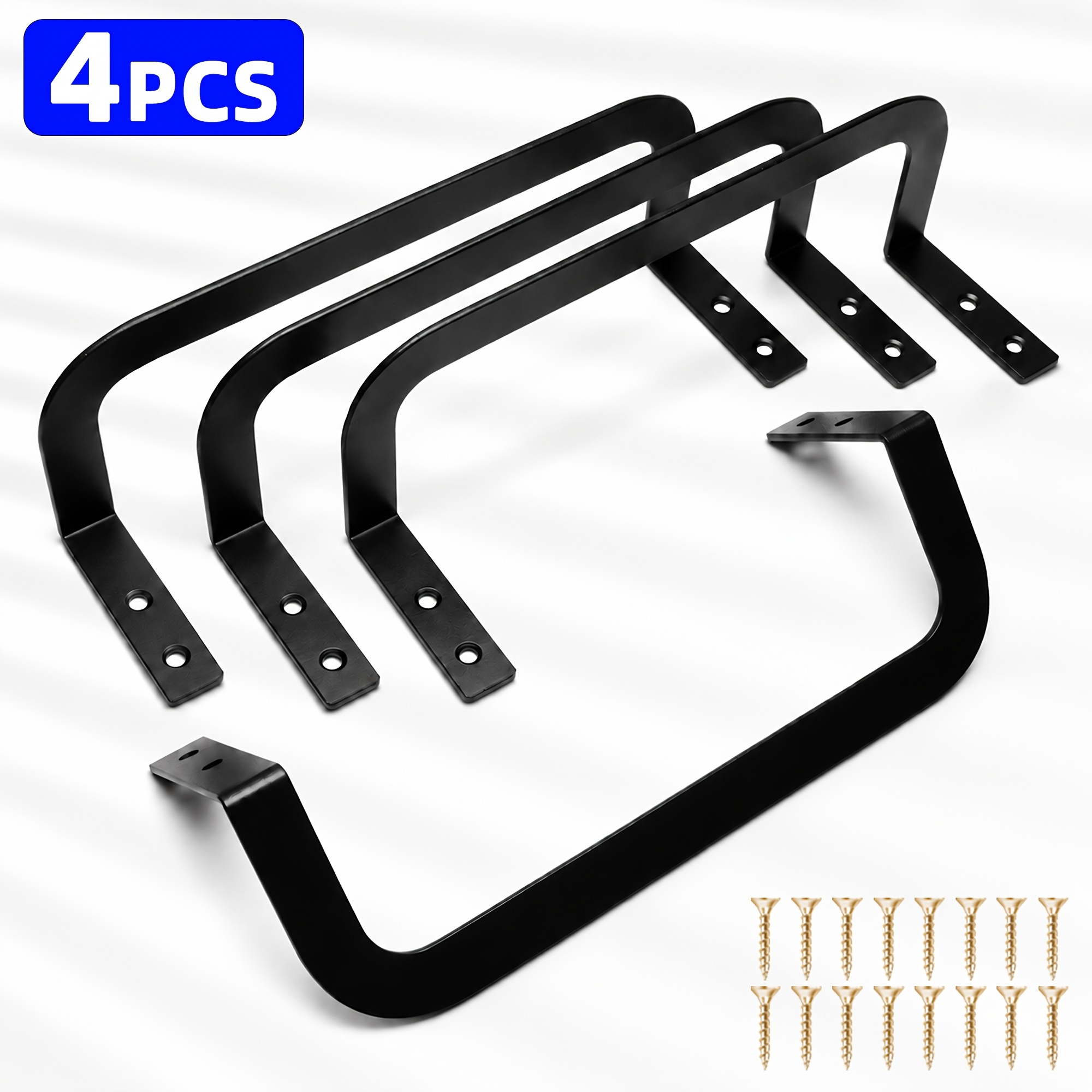 TEMU 4 Pack Metal Mattress Retainer Bars With Mounting Screws, Black Bed Frame Mattress Stopper Brackets, Anti-slip Mattress Holders To Prevent