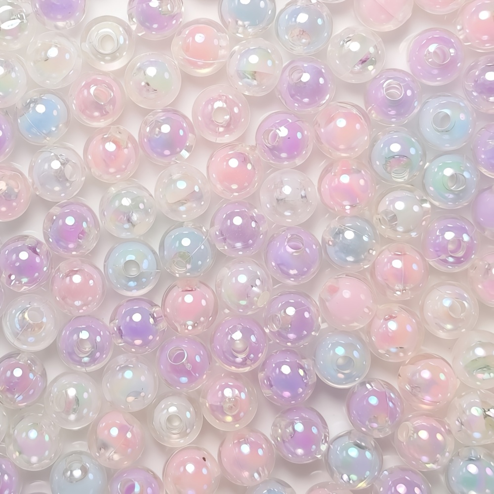 TEMU 278 pièces de perles rondes QYWCTZ de 8 mm - Perles artisanales sphériques lisses 4 couleurs pour la fabrication de bracelets, , boucles