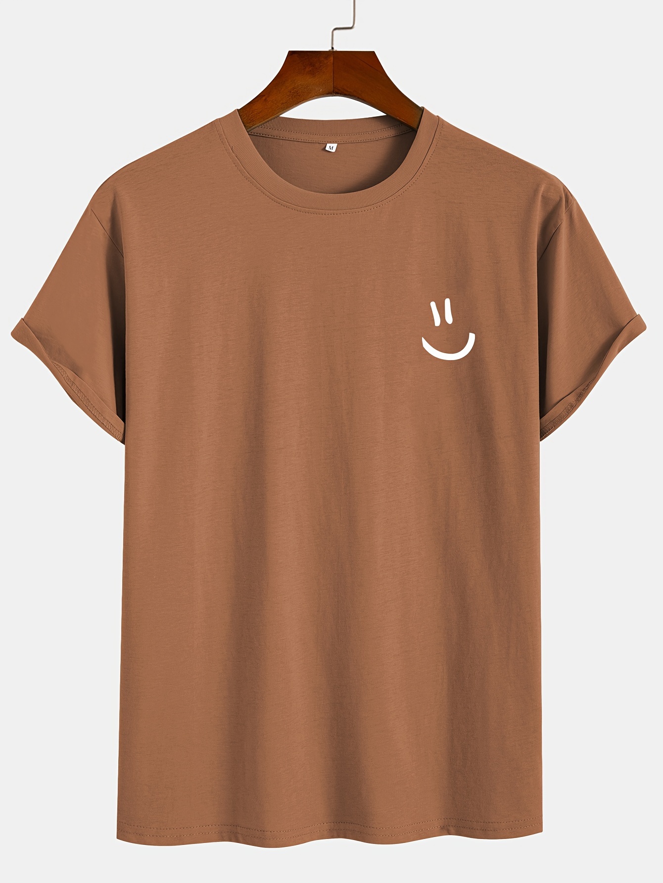 Men's 100% Cotton White T-Shirt with joyful Face Print - Minimalist Round Neck Short Sleeve Casual Casual Attire, Soft Breathable Fabric, Left Chest joyful Face Design, Minimalist White Tee for Men, Versatile for Casual & Formal Outfits, Hand Washable, Regular Fit, Plain White with joyful Face Graphic, Smooth Texture, No Stretch Fabric, Basic Style for Layering, Suitable for Casual Attire, Round Neck T Shirt for Men, T Shirt for Men High Quality, Funny T Shirts,