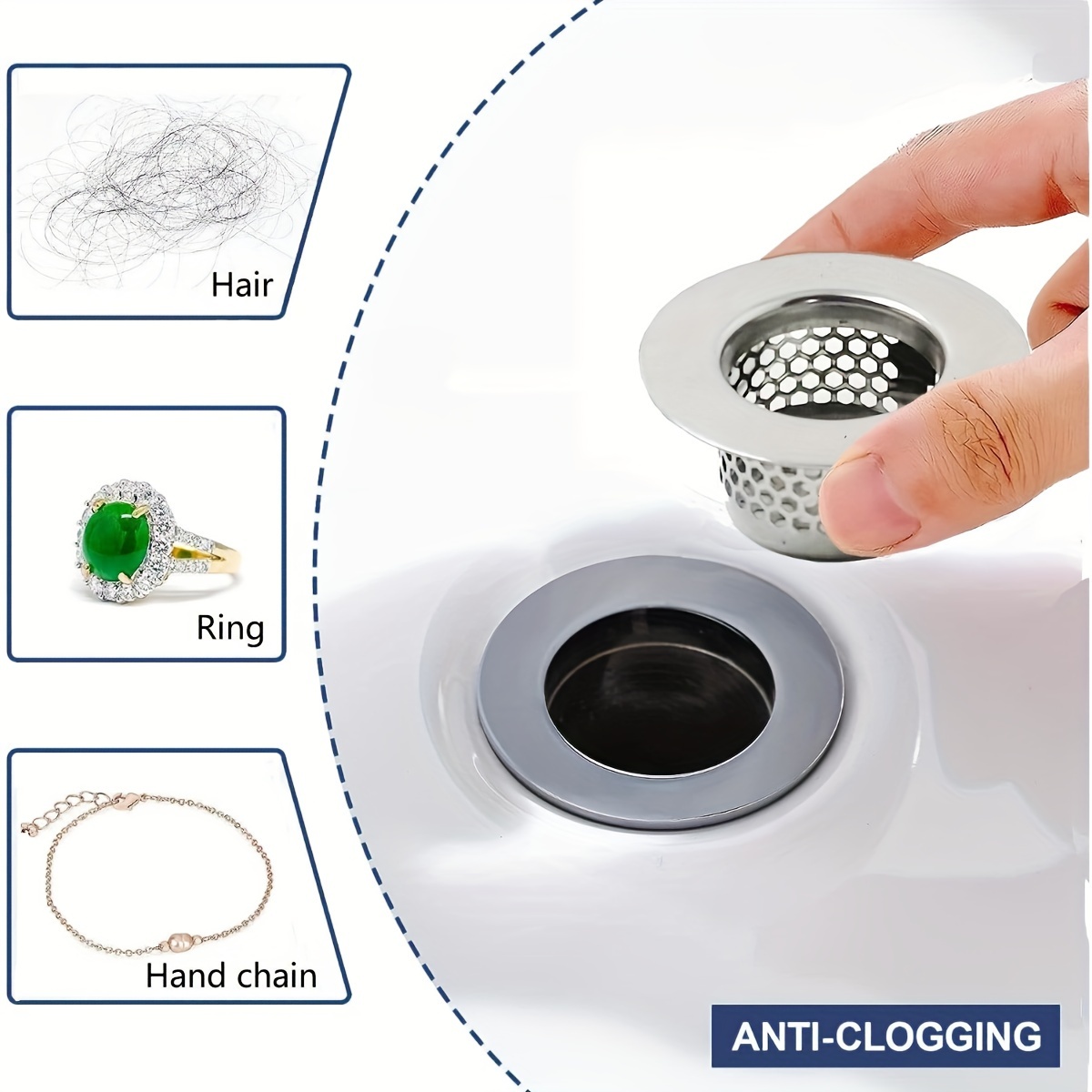 

1/ Steel Bathtub Strainer - -clogging Filter, Bathroom Drain Strainer,