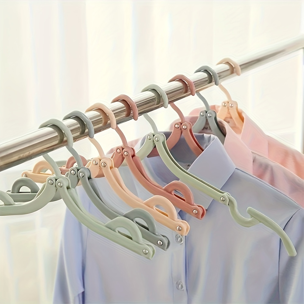 

5-piece Portable Folding Clothes Hangers - Colorful, Space-saving Design For Travel & Home Use