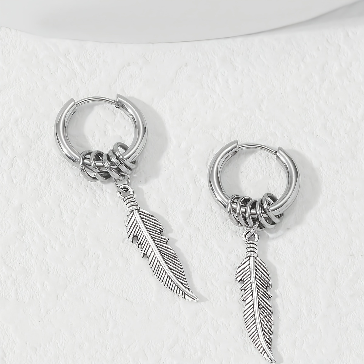 TEMU 2pcs Fashionable 304 Stainless Earrings Set, Suitable For Men And Women, Suitable For Daily Or Party Use, As A Birthday Gift To