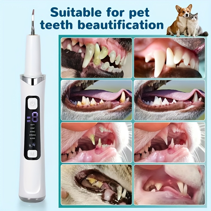 Pet Electric Teeth Cleaner Kit for Dogs And Cats, Tartar/Stain Remover, Featuring High-Efficiency Vibration, Powerful Cleaning, Enamel-Safe, Suitable for Both Dogs And Cats
