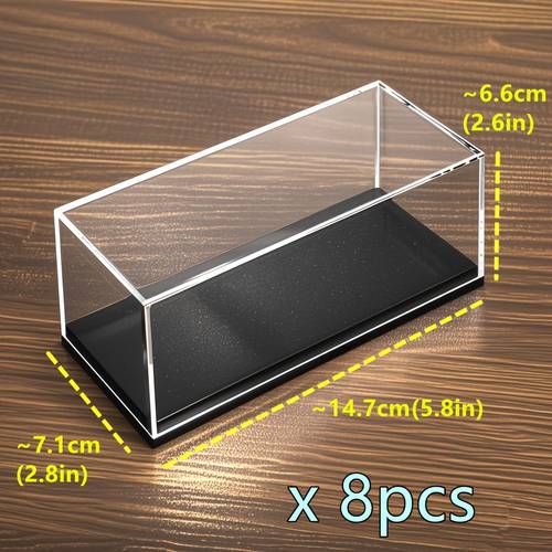 transparente acryl vitrinen für modelle, erhältlich in packungen mit 1, 2, 4 oder 8 stück, für 1/64, 1/43, 1/36 und 1/32 maßstab lagerung