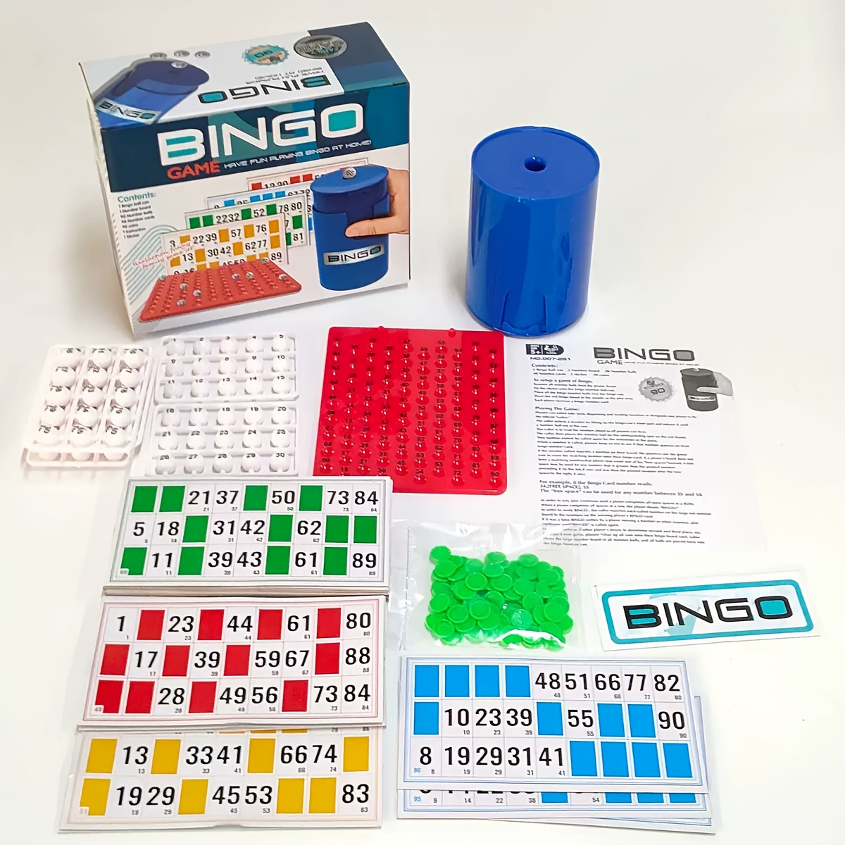 Image of Bingo Board Game Set Suitable 14+ With Plastic Chips & Paper Cards - Strategy Bingo Night For And, Family Game For , Valentine's Day, Easter Gatherings, Teen/adult Social Fun Bingo Activities