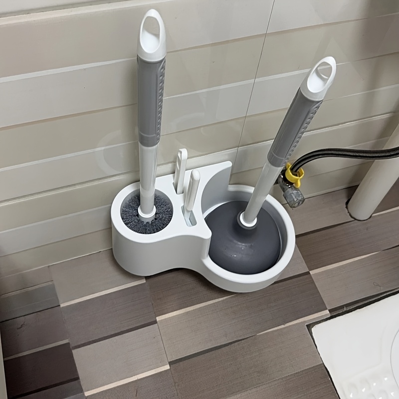 TEMU Kit de nettoyage de toilettes 6 pièces avec support mural. Comprend (1 brosse pour , 1 déboucheur, 1 pince, 1 brosse, 1 crochet et 1 support).