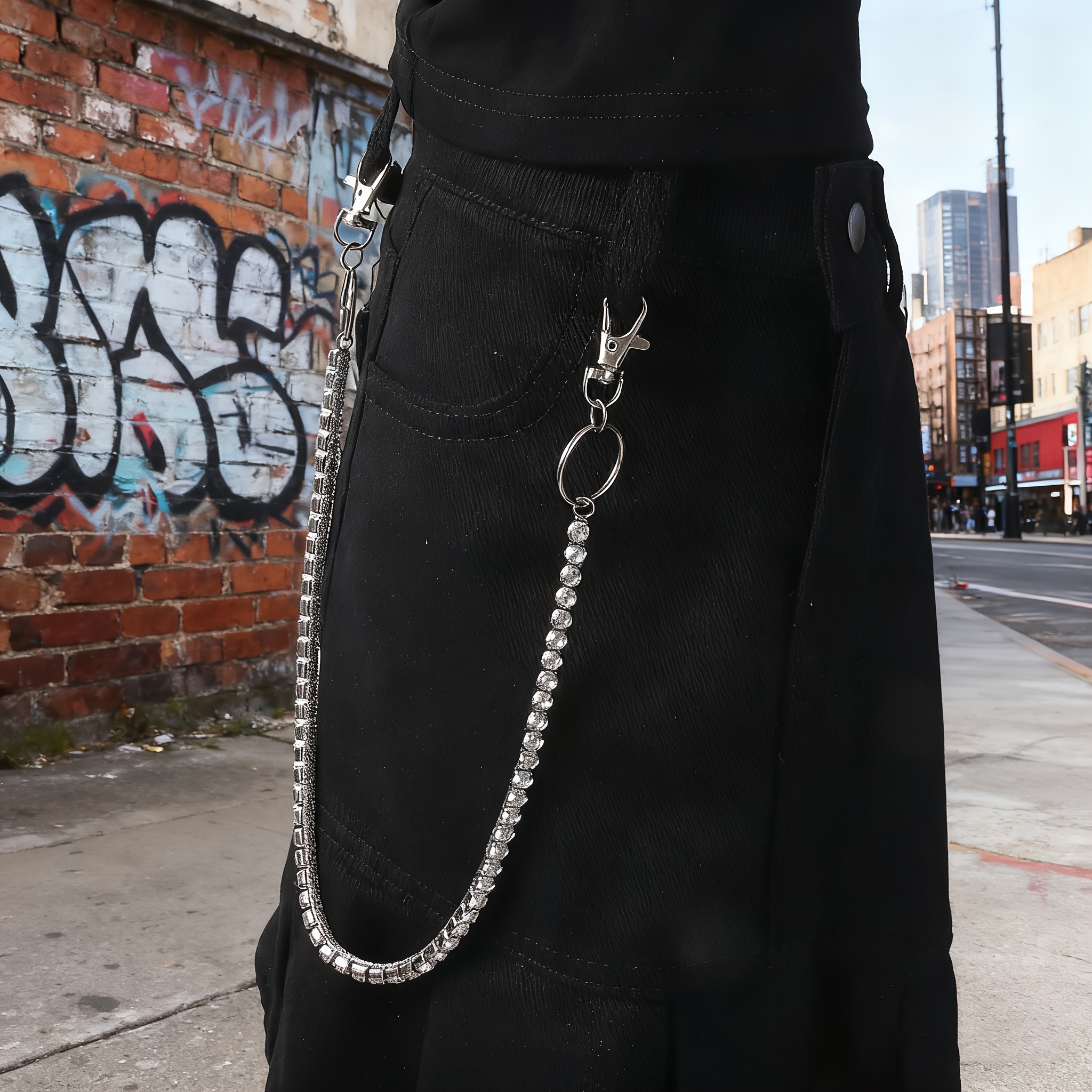 1pc Light Buringburing Single Layer Rhinestone Men's Belt, Suitable For Parties, Gatherings, Street And Daily Wear