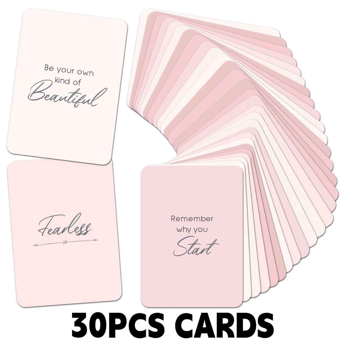 TEMU Ensemble de 30 cartes d'affirmations positives | Cartes de citations quotidiennes de motivation et d'inspiration pour les soins personnels, la ,