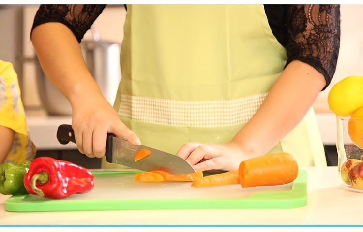 glass chopping board with orange frame kitchen essentials   41cm x 33cm details 7