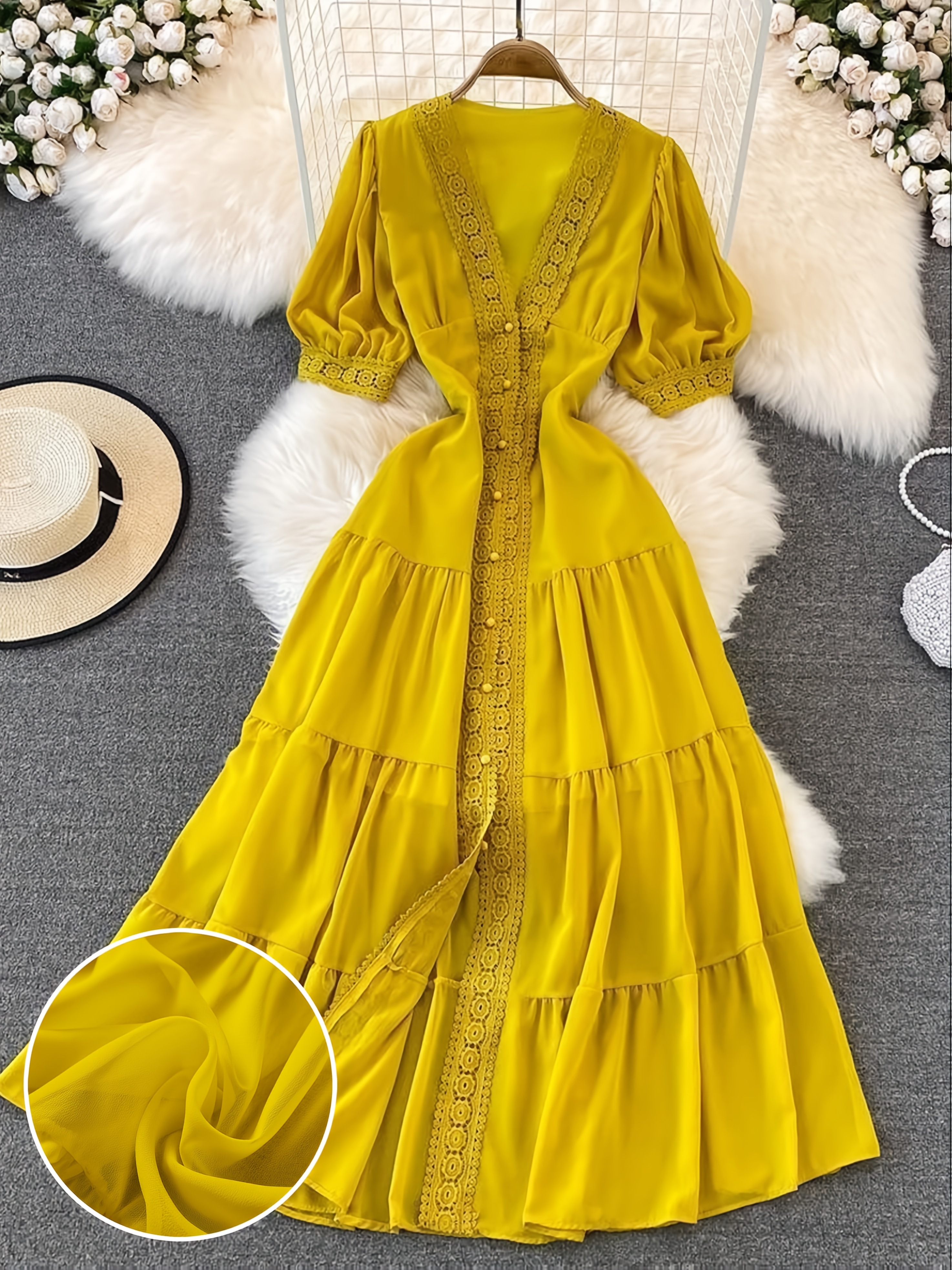 casual yellow dresses for women Butter Yellow Dress S