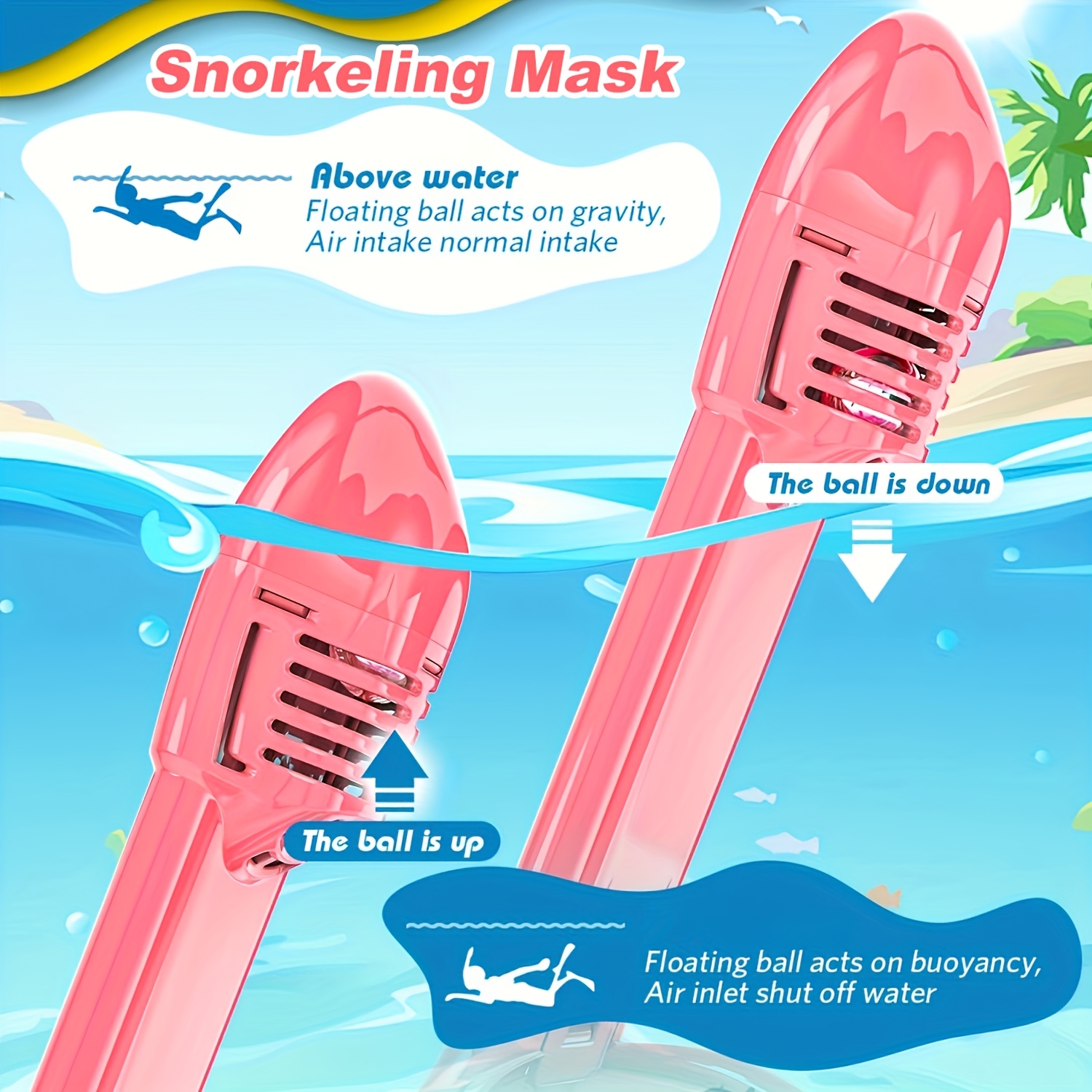 1 Kids Full Face Snorkeling Mask | Snorkeling Gear with Camera Mount, 180-Degree Panoramic View, Anti-Fog and Anti-Leakage, Suitable for Boys and Girls, Mixed Color, BOKEFA Brand