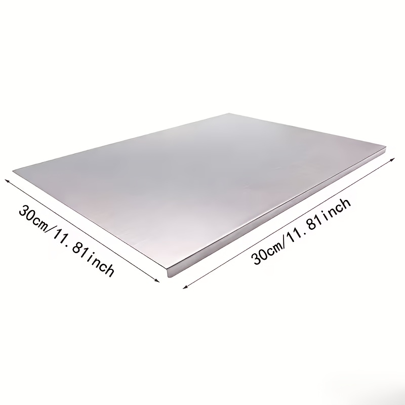 TEMU Petite planche à découper en acier inoxydable, planche à découper pour ustensiles de cuisine, réversible avec bord anti-débordement, planche à