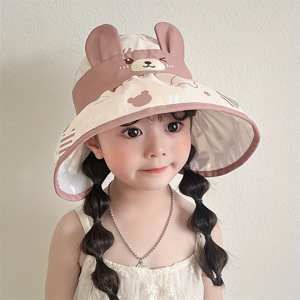 Summer Toddler Baby Upf 50+ Bucket Hat Cute Cartoon Print - Temu