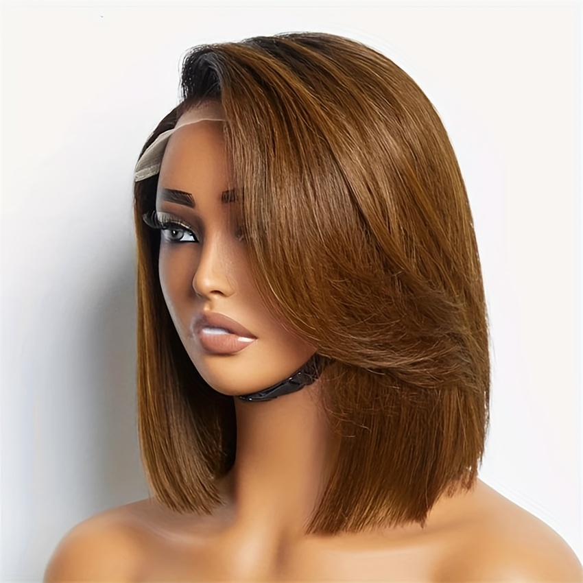 TEMU VARCILY Perruque Bob en Cheveux Humains Brésiliens Droits - Naturel, Ligne de Cheveux Pré-Épilée & Lace Front (13x4), 150%, Coupe Court pour