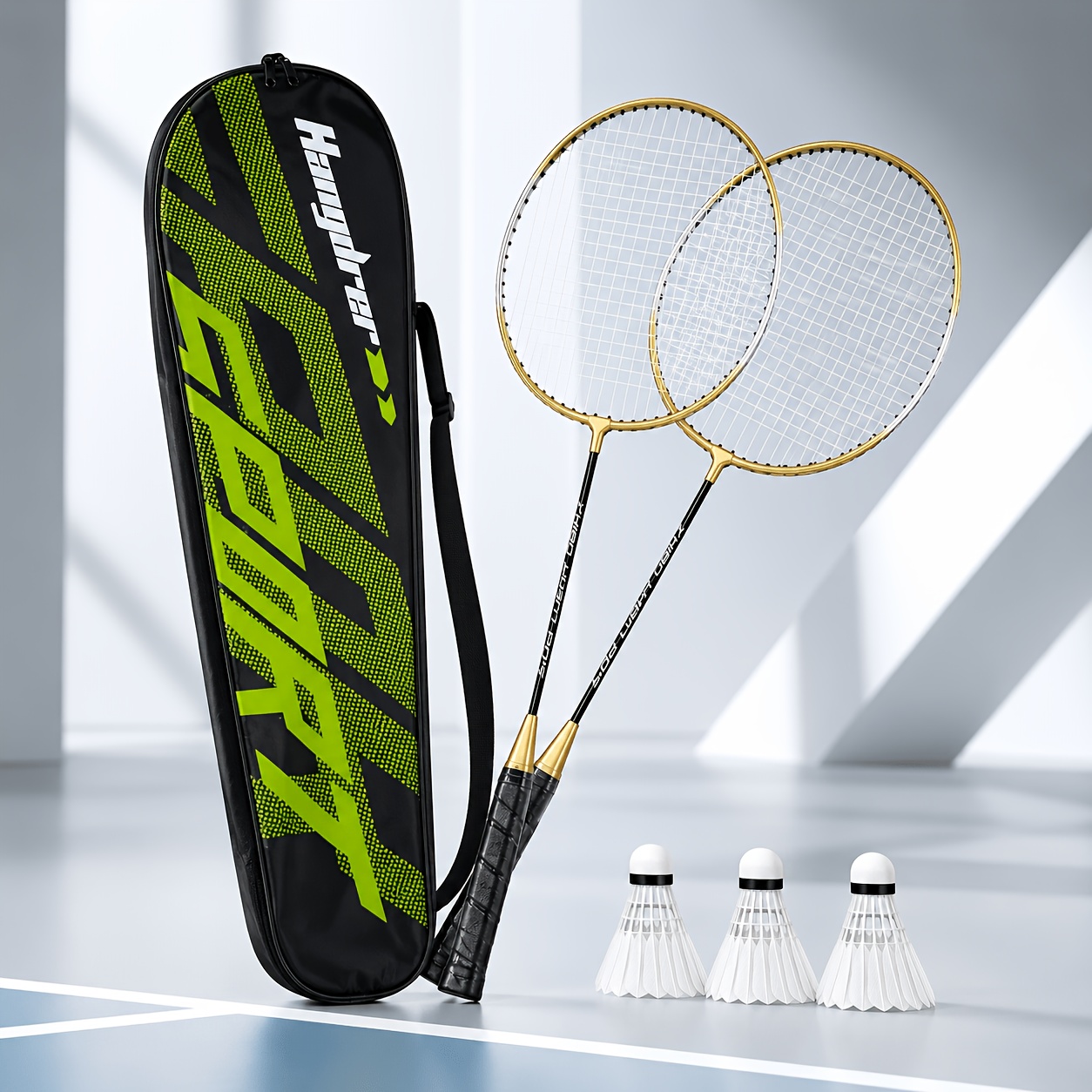 TEMU 1 Set (including 2 Rackets +3 Badminton Balls + Storage Bag) High-strength And Feathers Suitable For Adult Beginners Badminton Equipment Set