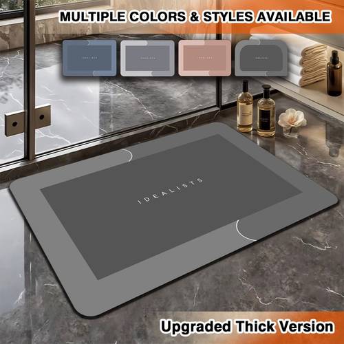 absorbent diatomaceous earth bath mat that dries quickly features a non slip surface and offers a soft and comfortable for bathrooms showers doorways and kitchen floors