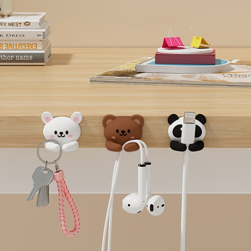 1/3-pack Cute Desktop Multi-functional Cable Winder, Cord Clip, And Practical Hook, Mouse Cable, Headphone Cable, Data Cable Holder, No-nail Cable Organizer, Desk And Drawer Organizer For Home Storage