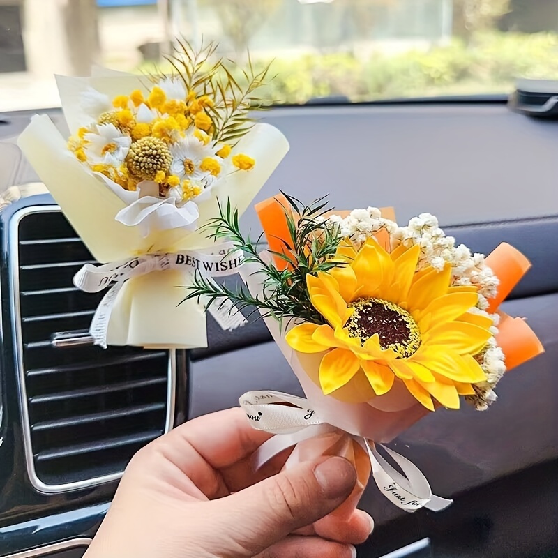 Car mounted Perfume Creative Dried Flower Bouquet Car - Temu