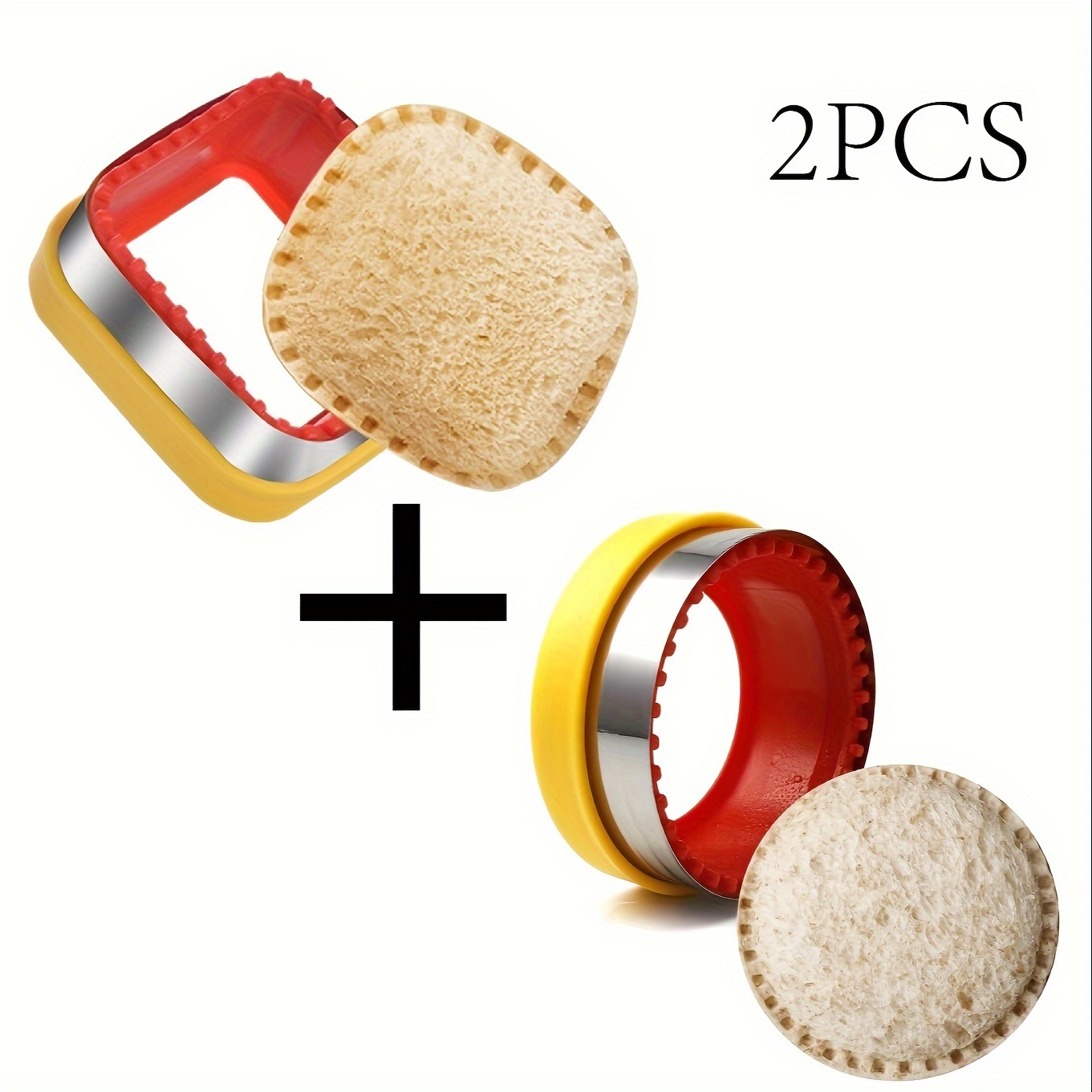2pcs, Square Sandwich Cutter And Sealer, Easy Pastry Cutter, For Lunch Box Decoration, Baking Tool, Kitchen Accessory