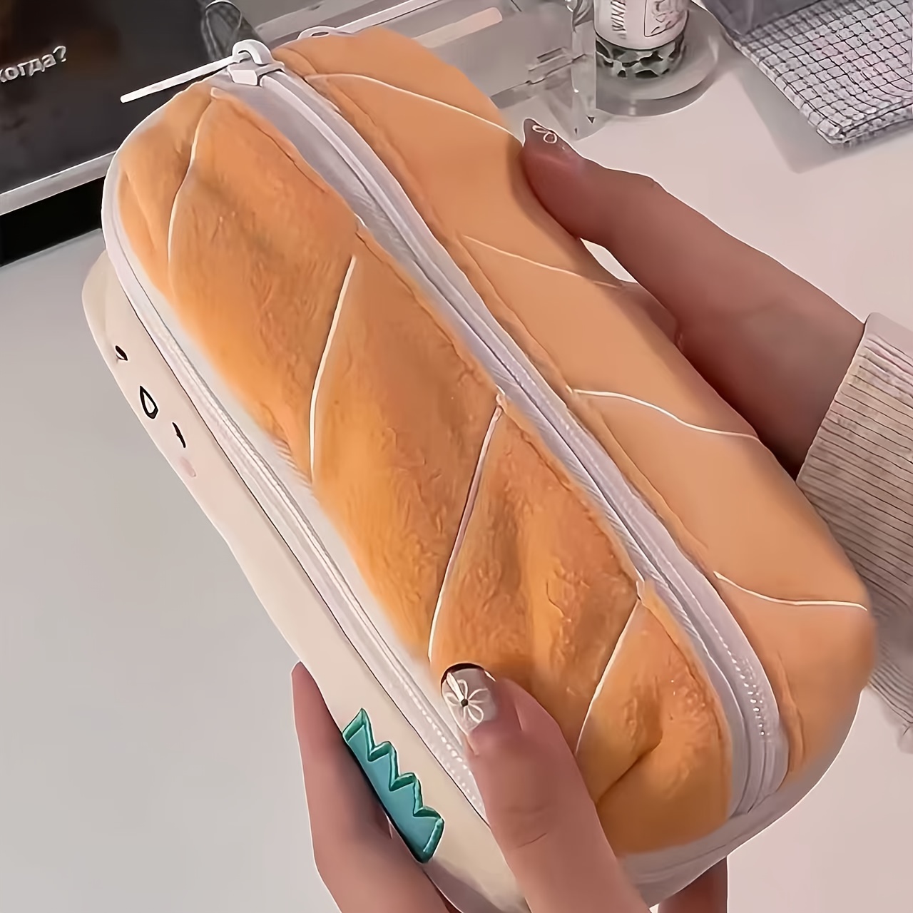Cute Salmon & Shrimp Plush Pen Case - Large Capacity Supply With Marine-themed Pencil Holder, Storage Bag For,, Students (gift)