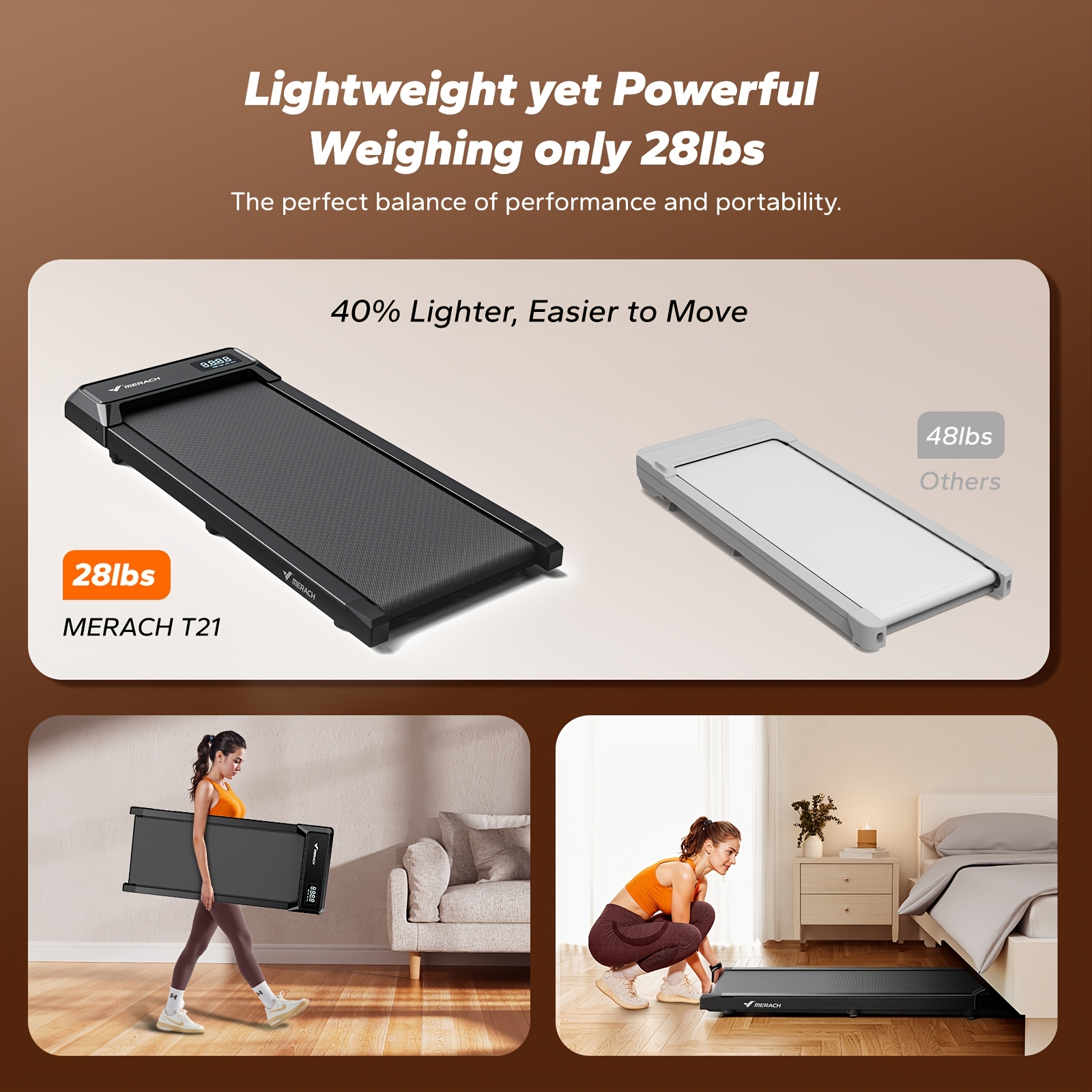 Under Desk Treadmill, 2-in-1 Walking Pad for Walking And Jogging 2.5HP Low-Noise Treadmill with Remote Control Lanyard 265lbs Weight Capacity, Workout Equipment for Home Gym