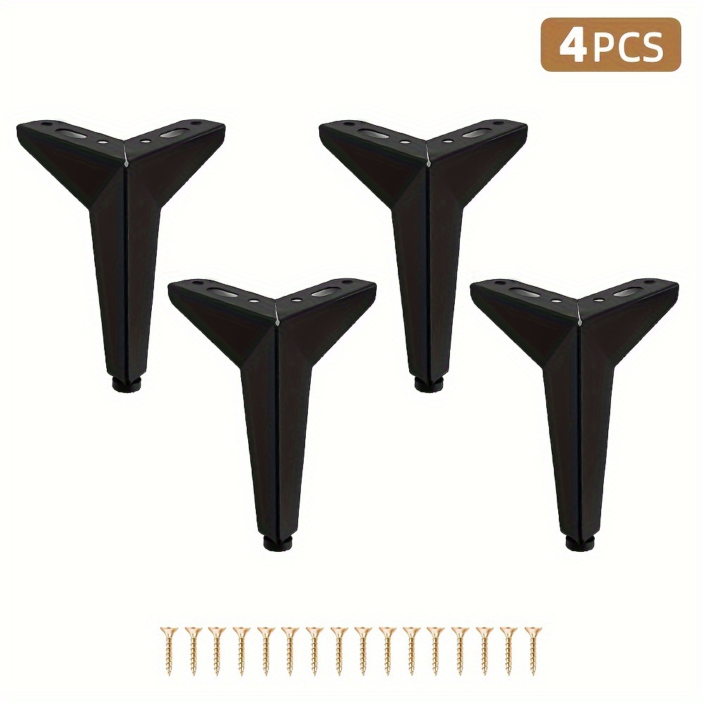 Image of Set Of 4 Modern Furniture Legs, Each Measuring 4.72 Inches (12 Cm) In Height, Ideal For Assembly Or Replacement On Nightstands And