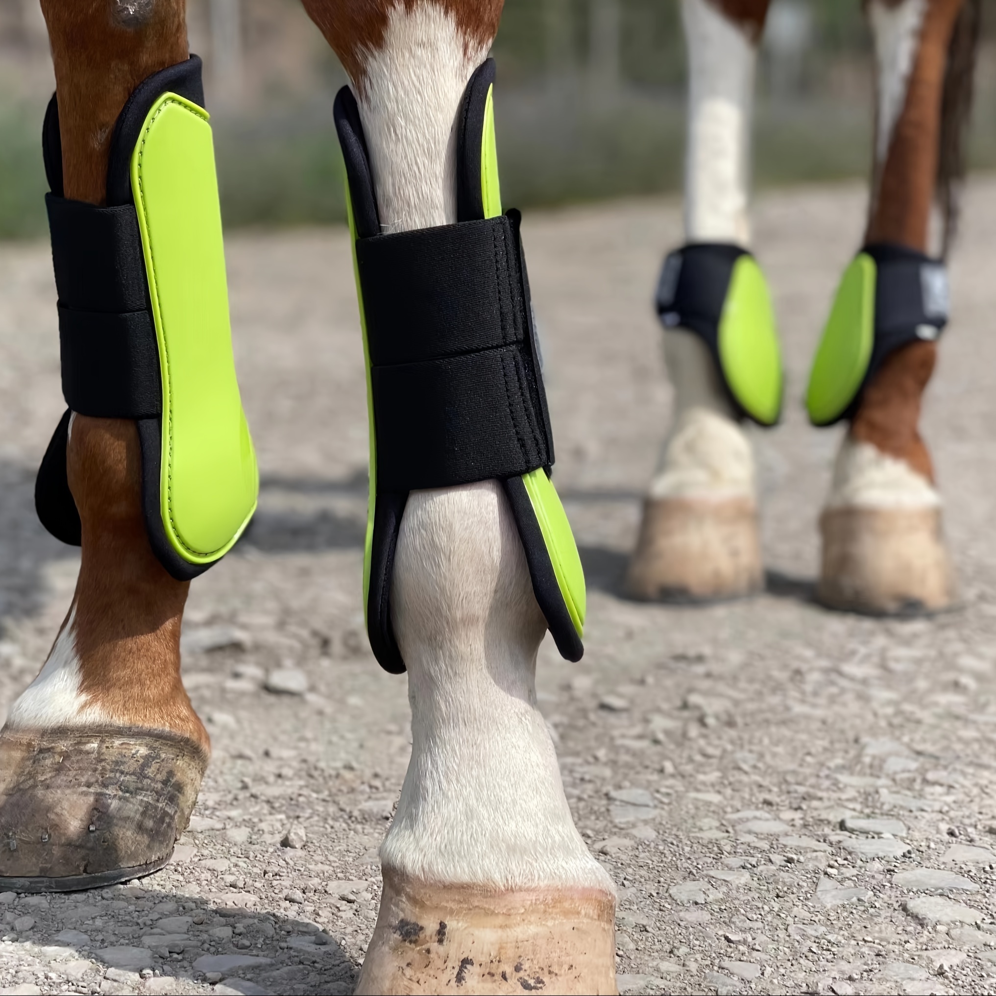  Horse Tendon Boots, 2Pcs Horse Front Leg Boots PU