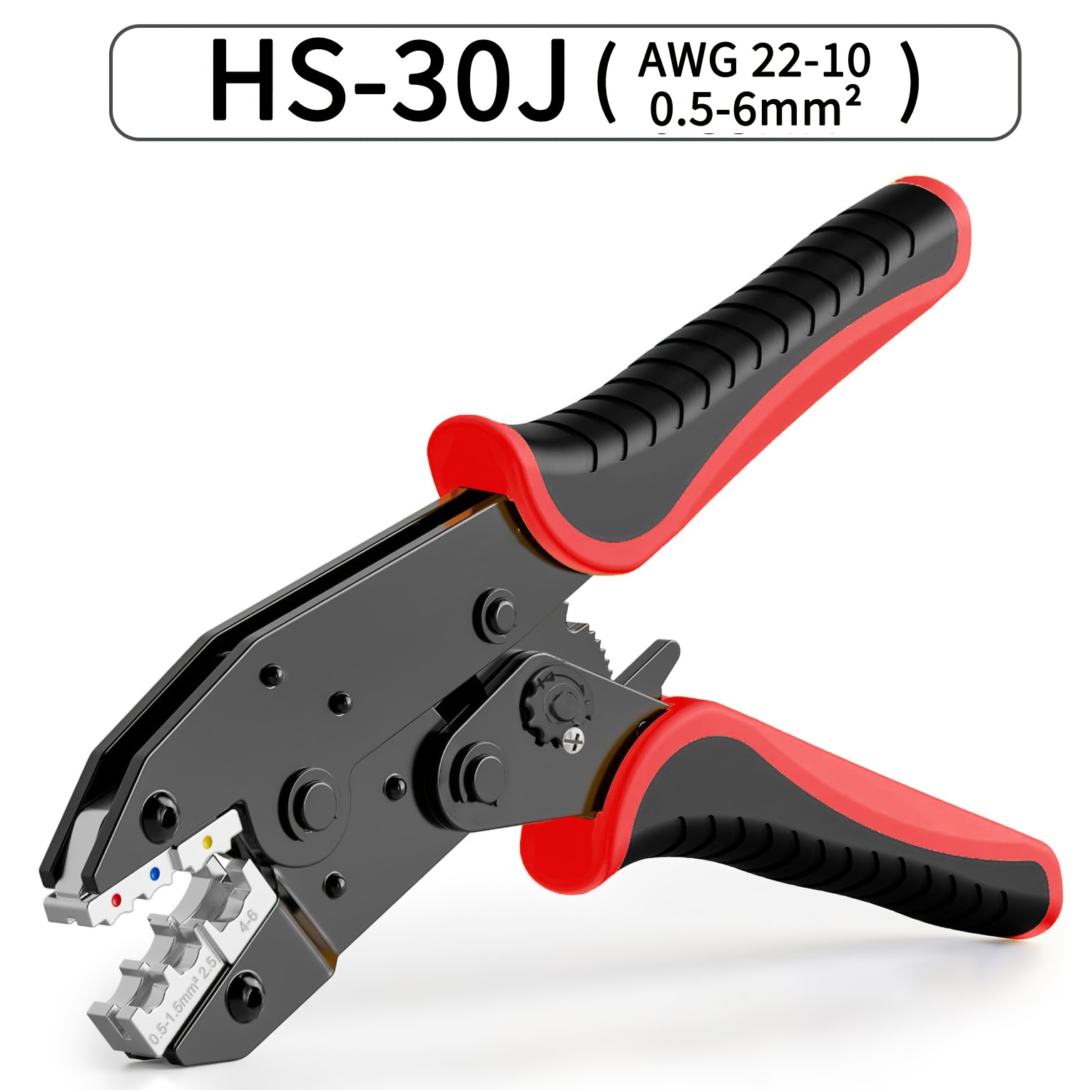 Image of Insulated Electrical Connector Crimping Tool, Ratchet Insulated Terminal Crimping Pliers, Electrician Crimping Tool For Awg 22
