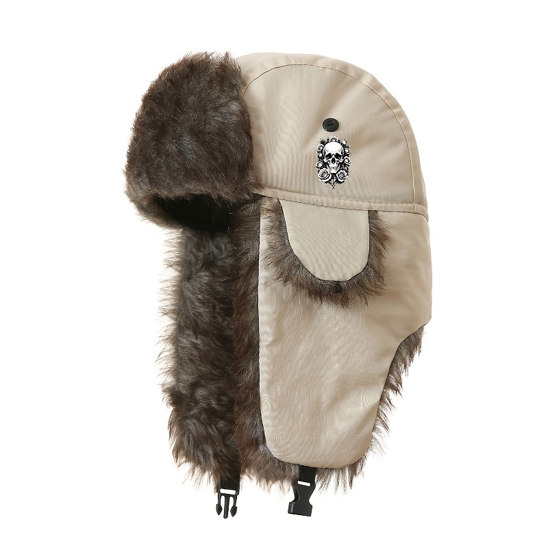 TEMU Cappello da invernale da Ushanka con in pelliccia, antivento, protezione per le orecchie, caldo, per sci, ciclismo, resistente al freddo