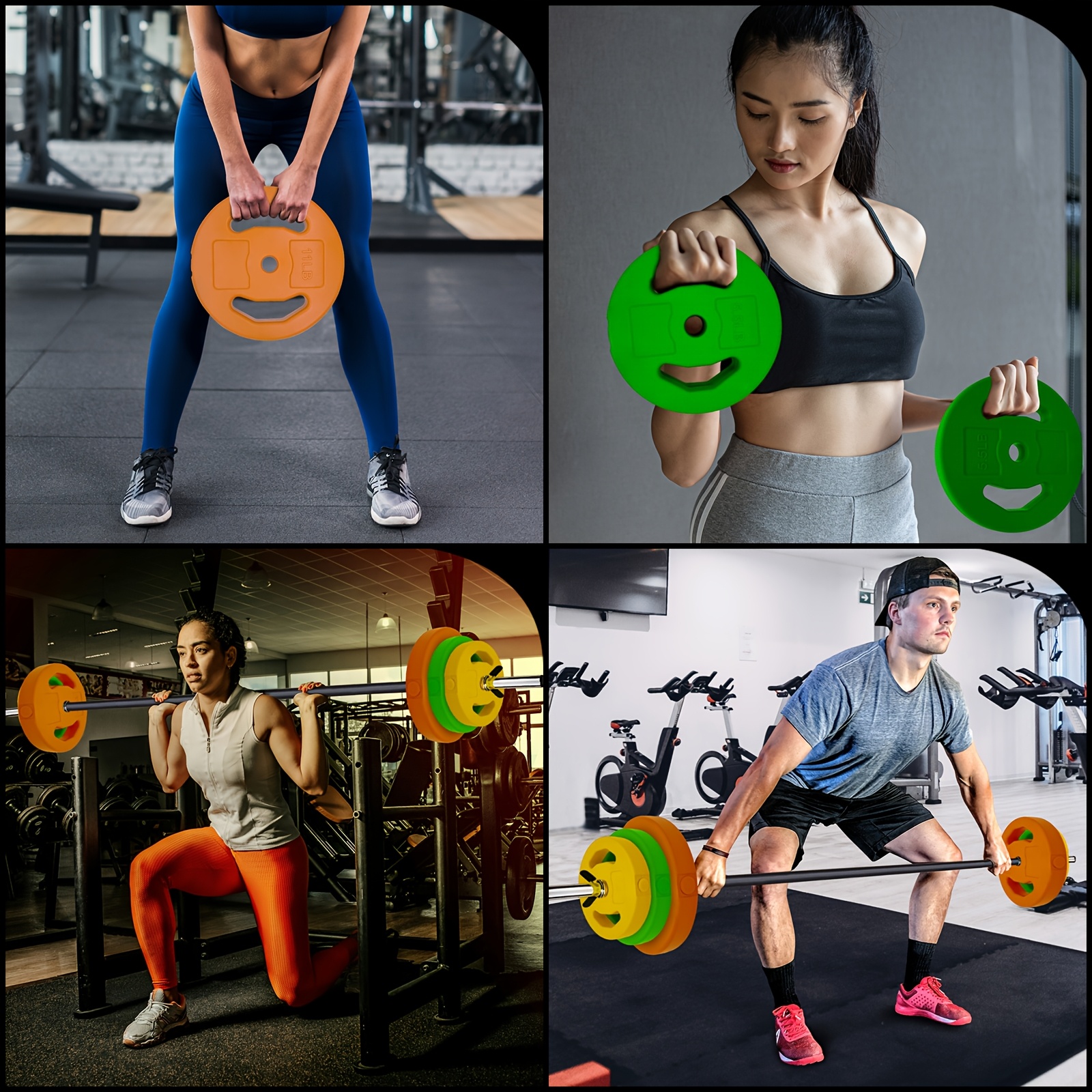 [Adjustable Barbell Weight Set] Multi-Color Adjustable Barbell Weight Set, PU Material - Ideal for Home and Gym Workouts, Gym Accessories, Free Weights