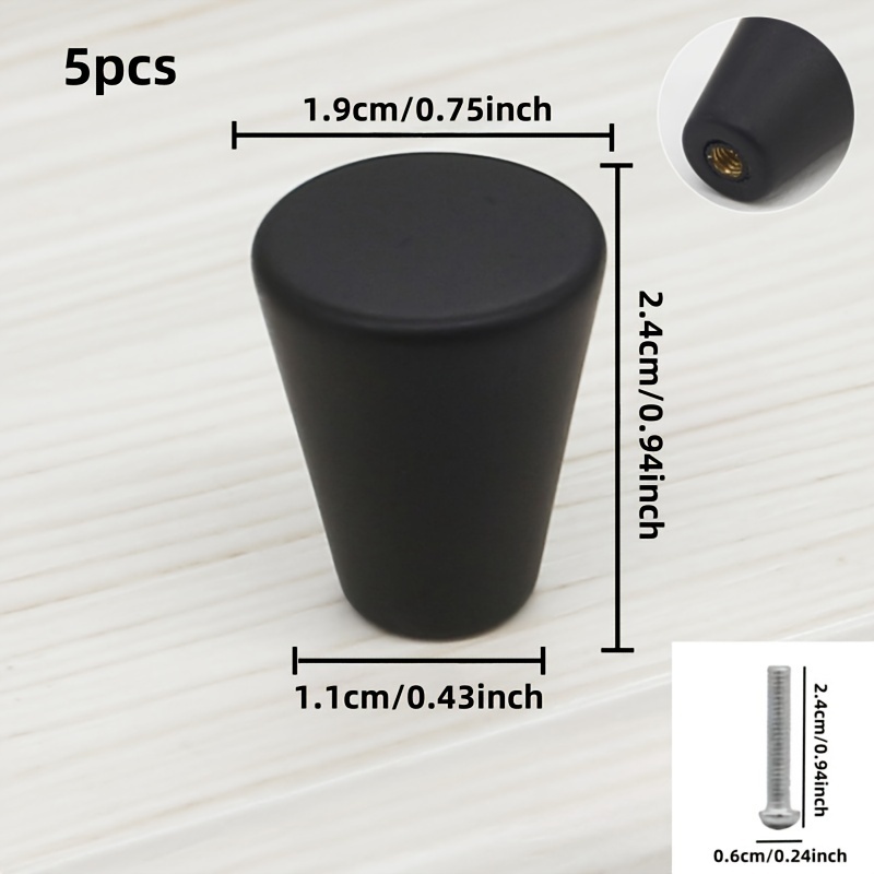5/10pcs Easy Cone-shaped Plastic Handles Single Hole Drawer Cabinet Door Dressing Table Handles With Installation Screws