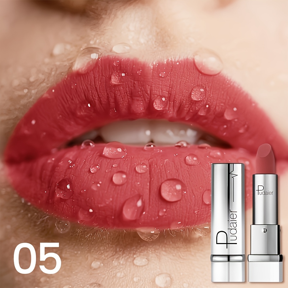 Image of Pudaier Matte Lipstick Waterproof And Long-lasting | , Luxurious Velvet Texture, Perfect Makeup Gift For Daily Use And Travel, Types. High-quality Professional Cosmetics For Women, Summer New Products