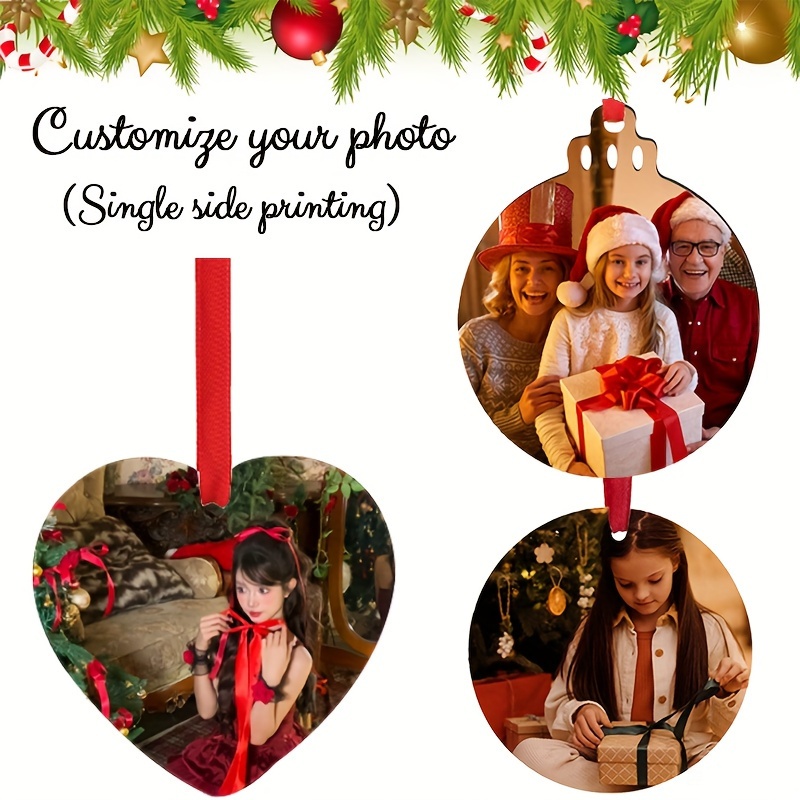 

Custom Photo Aluminum Christmas Ornament - Personalized Tree Keepsake For Showers, Engagements, Weddings & Family , Friends, Christmas Tree Ornaments