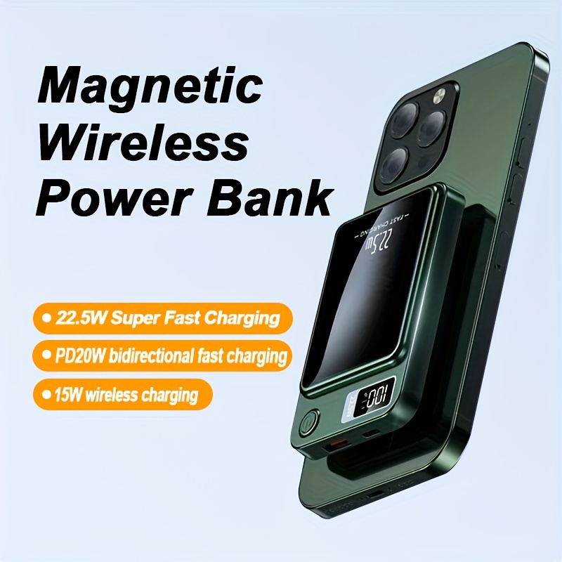 

New Super Fast Charge Magnetic Wireless Charging Power Capacity 5000 Mah Mobile Power Convenient To Carry-multi-color-1pc