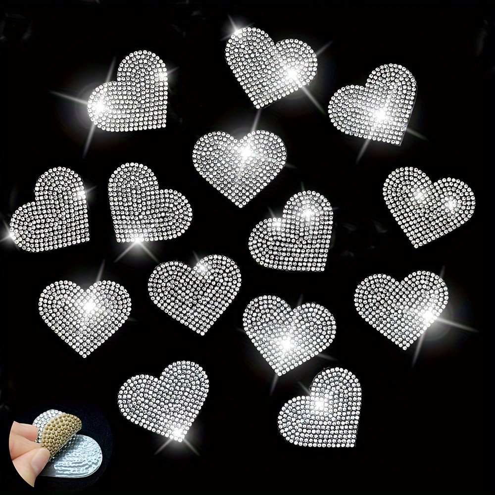 

10pcs Self-adhesive Paper Rhinestone Decal Suitable For Clothes, Shoes And , Car Phone Case, Diy