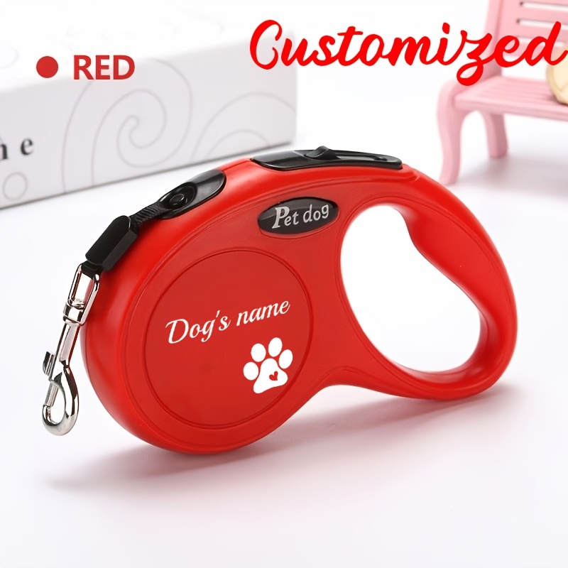 Personalized Paw Print Pattern Automatic Retractable Leash, 3m Length