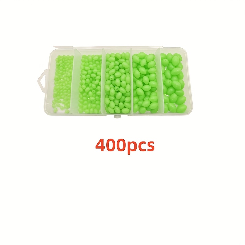 Image of 400/900pcs Olive-shaped Luminous Plastic Bead Set, Stop Baits, Spacer Beads, With Anti-collision Beads And Protective Beads, Suitable For Fishing Tackle And Gear