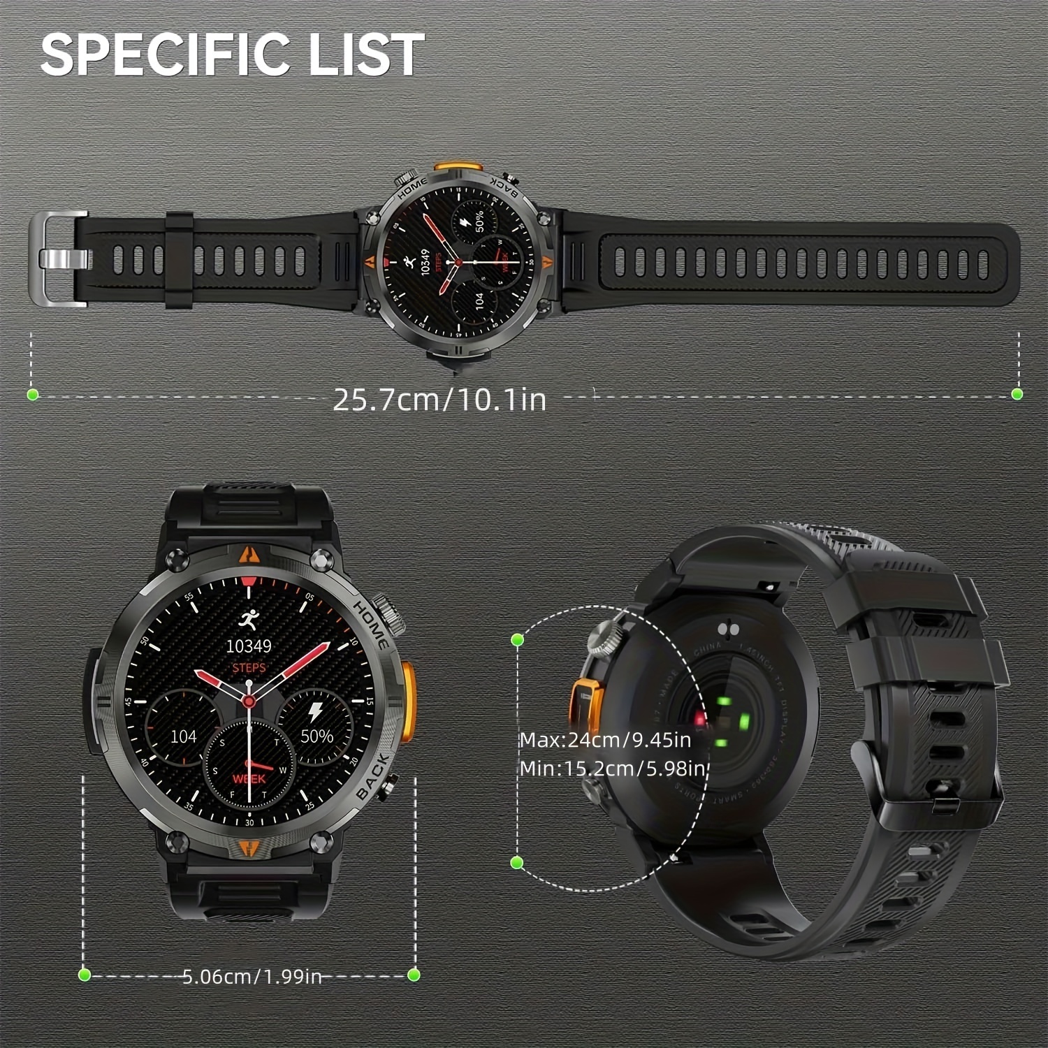 ke3 mens smartwatch for android phones with waterproof and led flashlight answer make calls sport smart watch for men with 300mah battery full touch screen fitness activity   watch with 100 sport modes pedometer alarm clock smartwatch for iphone simple fashionable classic great gift for boyfriend or girlfriend holiday gift giving details 8