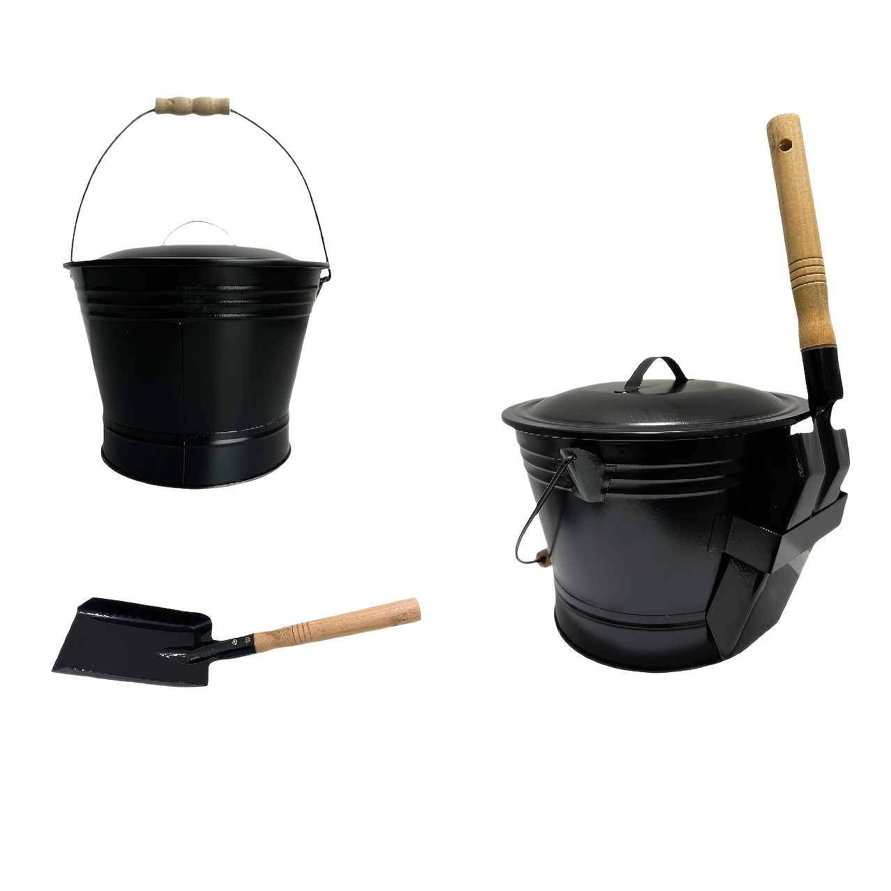 TEMU Bucket With Lid And Shovel - Fireplace, , Wood Stove, Stove Fittings