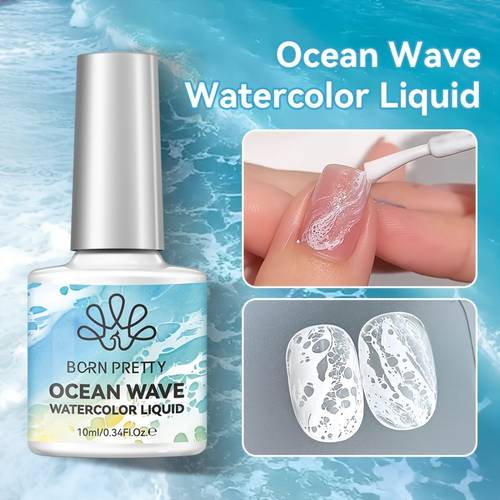 10ml acuarelă oceanică lichidă albă acuarelă oceanică lichidă o mișcare un val 3 secunde răspândire design dantelă