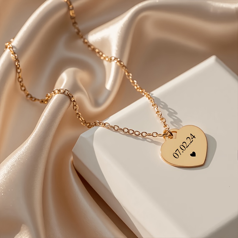Personalized Heart Name Necklace for Women, Custom Engravable