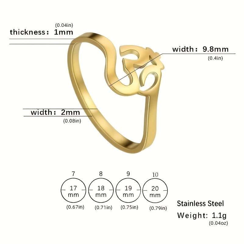 Stainless Steel Hindu Yoga Om Aum Ring