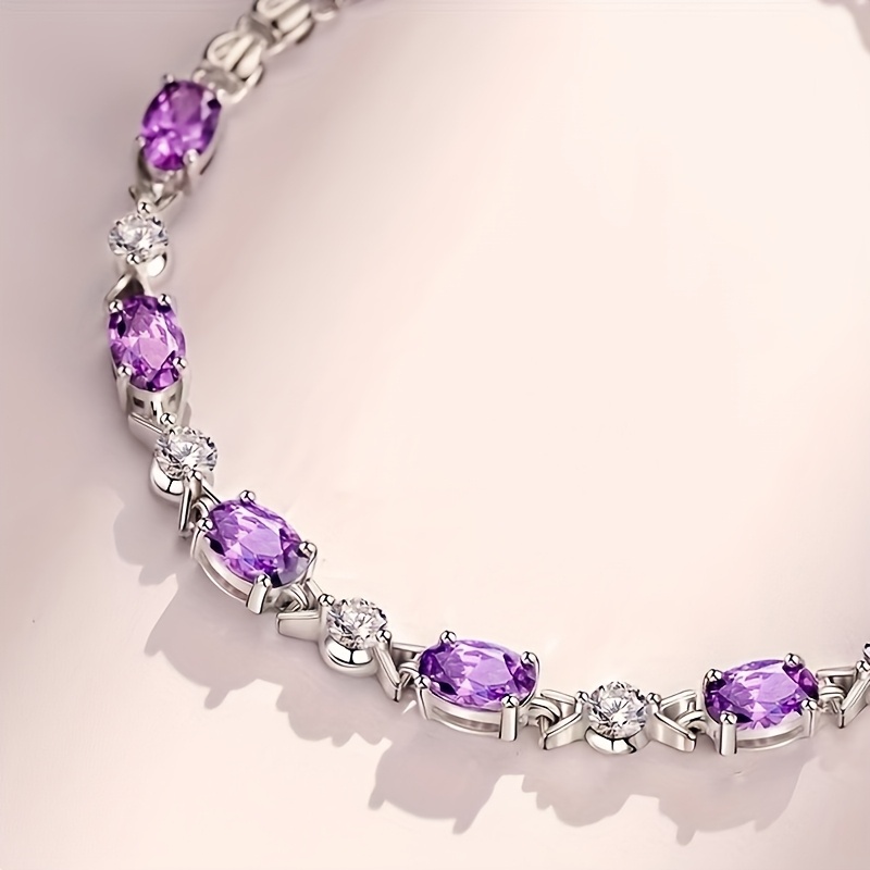 

Elegant Purple Crystal Women's Jewelry - Hypoallergenic, Stylish, And Perfect Gift For Girlfriend, Mom, Or Any