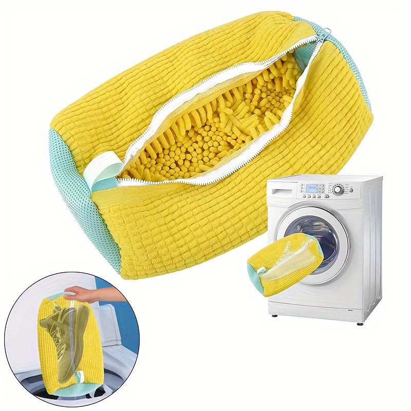 2-pack   over-sized wasmachine schoen tassen, polyester anti-deformatie schoenen was tassen met rits sluiting, geweven ovale schoen waszakken voor huishoudelijk gebruik 1