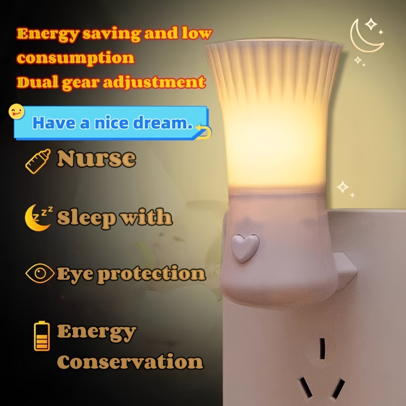 

Fashionable, Simple, Creative And Energy-saving 3w Night Light, Plug-in With Switch Led Socket Bedroom Decor Lamp